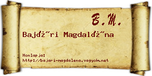 Bajári Magdaléna névjegykártya